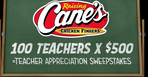 Raising Cane’s Teacher Appreciation Sweepstakes